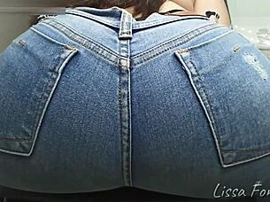 Asshole smells my farts in jeans