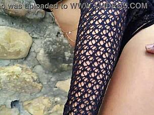 cheating wife sucks and fucks outside