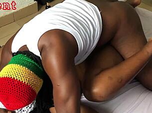 Nigerian girl and ghanian guy share passionate missionary sex at home