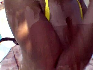 coral rides huge dick by the pool