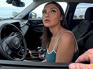 Lexa jos roadside extra service mechanic fixes her car with sex