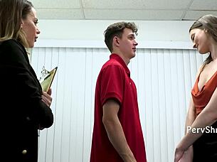 pervshrink helps with intense office reality session between doctor and patient