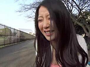 Shy asian babe gets fingered to intense orgasm