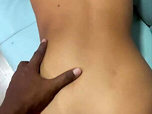 Petite girl takes black cock and gets covered in cum