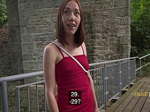 Shy Brunette Model Paid For Outdoor Sex