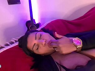 nicoly gives a sloppy spit covered handjob and makes you cum hard