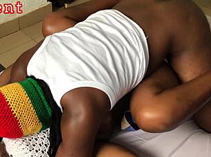 Nigerian girl and ghanian guy share passionate missionary sex at home