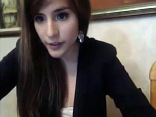 beautiful girl masturbates on webcam while stripping off her clothes
