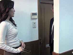 Nymphomaniac japanese mature wife give old guy a fuck after he help her to intense orgasm