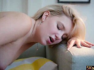 petite blonde takes mouth and pussy fucking