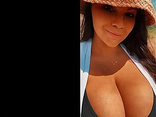 busty bombshell enjoys spring outdoor scene