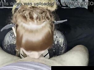 cute goth cosplayer facefucked by big dick