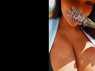 busty bombshell enjoys spring outdoor scene