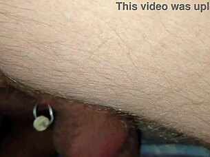 I jerk off my beautiful tattooed cock with piercings and big balls i cum from milking