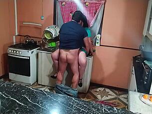fucking curvy wife rough in kitchen