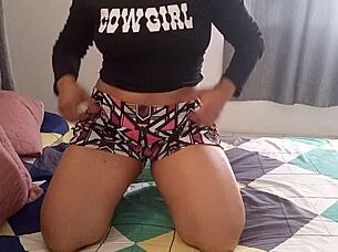 neighbor dances and gets all wet and creamy