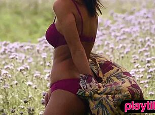 hungarian milf flaunts her big ass outdoors nude