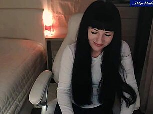 Helga Muah Strips Teases Clit And Fingers Pussy