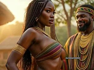 sexy african ai ebony village maiden big boobs big ass seduced and raw fucked by handsome big dick prince hardcore creampie sex in traditional hut blowjob doggy missionary massive tits bouncing
