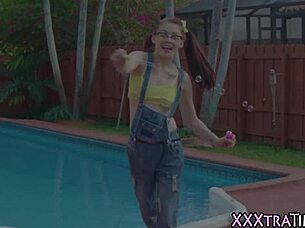 tiny teen babe in glasses