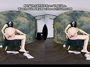hotkinkyjo in shiny green dress takes big red anal terrorist dildo in her butt & prolapse