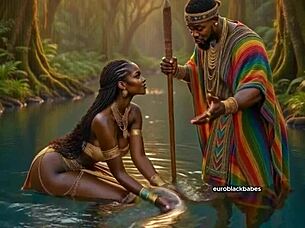 sexy african ai ebony village maiden big boobs big ass seduced and raw fucked by handsome big dick prince hardcore creampie sex in traditional hut blowjob doggy missionary massive tits bouncing