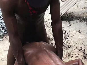 bareback anal fuck ends with creampie swallow
