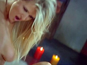 beautiful female in lingerie takes cock in her ass and a nice cumshot on her tits