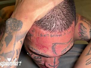 Mc mirella fucks tattooed guy almost raw 😮