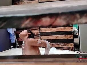 spying on neighbor in shower