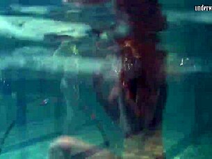 russian lesbian girls swimming in pool