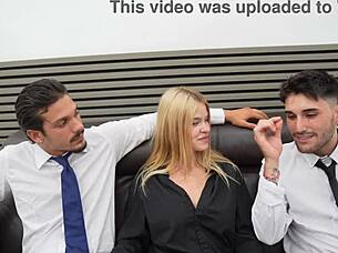 two friends fuck cute blonde petite hard in doggystyle and creampie