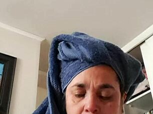 milf gives head and takes facial