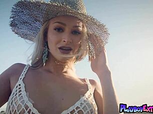 emma hix teases with nude outdoor posing at sunset