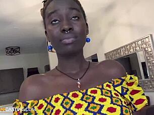 dark skin ebony model gets rammed by hung producer