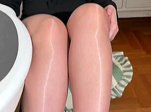 Humiliated Nylon Footjob With Heels & Cum In Pants On First Date Pov