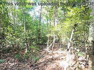 thai woman walks in forest then pleasures herself alone