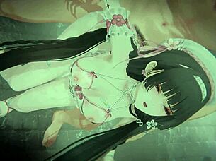 anime character in bikini bound tightly