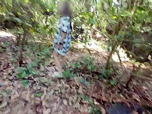 thai woman walks in forest then pleasures herself alone