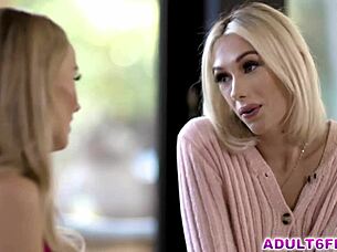 Pristine edge and sky pierce lick passionately in kitchen