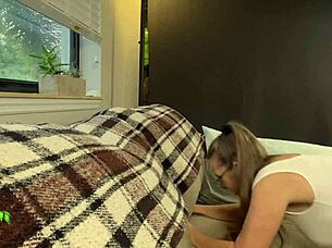 free clumsy milf drops phone gets stuck in couch part one