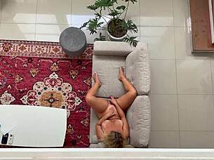 my new thick roommate got caught masturbating on the couch