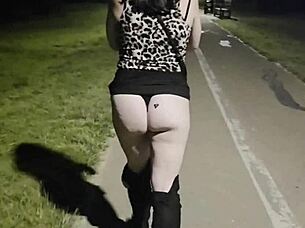 Hotwife outdoor flashing slideshow compilation