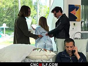 thanksgiving freeuse milf gets all three of her holes stuffed by the men