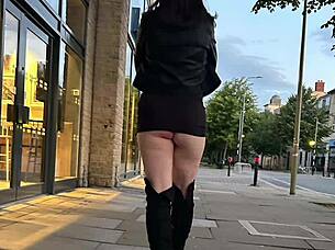 Hotwife outdoor flashing slideshow compilation