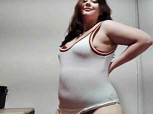 Cute chubby girl masturbates and squirts