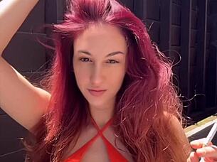 Italian milf with natural curves enjoys cigarette outdoors alone
