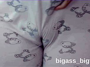 Latina masturbates in pajamas showing camel toe