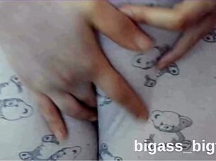 Latina masturbates in pajamas showing camel toe