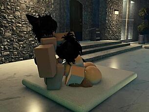 Bunny femboy fucks a big titty girl 3